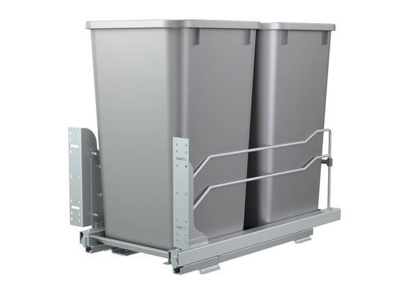 Steel Bottom Mount Double Pullout Waste Container w/ Soft-Close Steel Bottom Mount Double Pullout Waste Container w/ Soft-Close