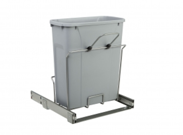 Soft-Close, Bottom-Mount, Single Waste Container, 20qt, Platinum Soft-Close, Bottom-Mount, Single Waste Container, 20qt, Platinum
