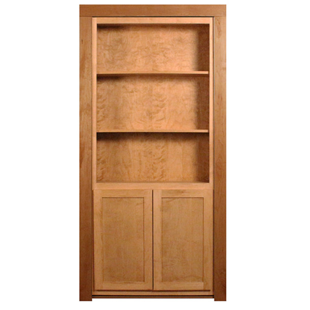 InvisiDoor Book Case OAD 35"w x 79"h 8"d, Unfinished Maple