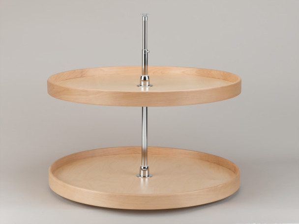 Full Circle, Natural Wood, 2 Shelf Lazy Susan, 32"