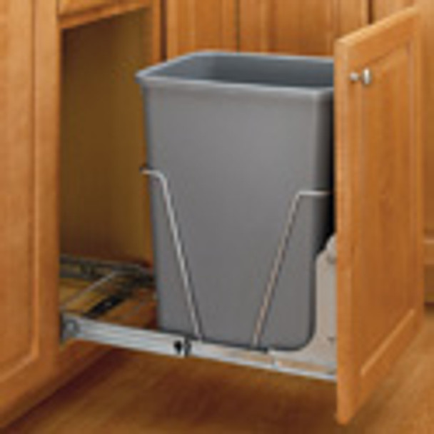 Single 35qt Bottom Mount Waste Container with Rear Basket