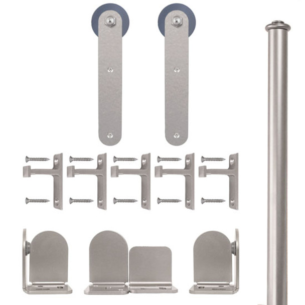 QG Rolling Door Stick Hardware Short Bracket Kit Satin Nickel QG Rolling Door Stick Hardware Short Bracket Kit Satin Nickel