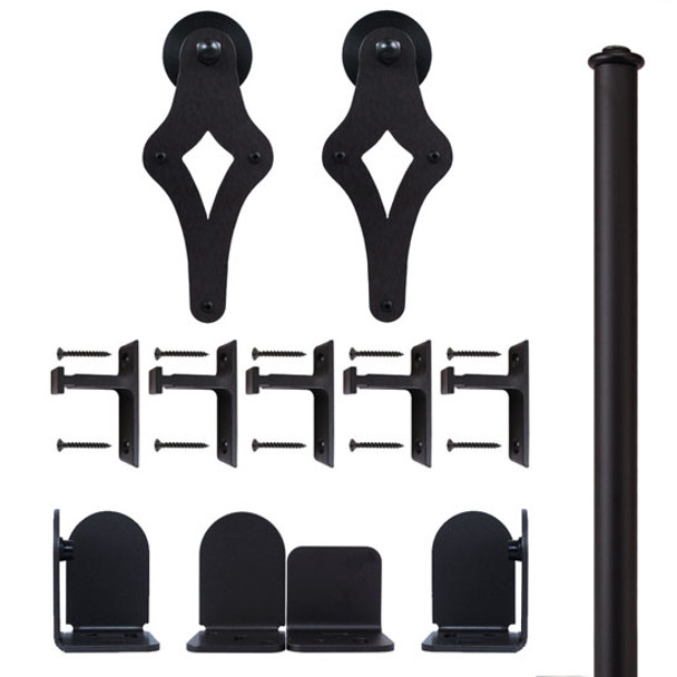 QG Rolling Door Palm-Leis Hardware Short Bracket Kit Black