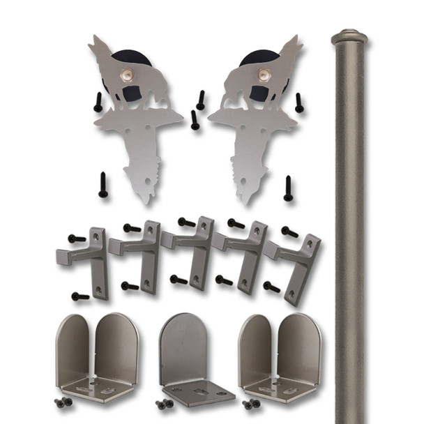 Quiet Glide Rolling Door Kaminski Wolf Hardware Short Bracket Kit Satin Nickel Quiet Glide Rolling Door Kaminski Wolf Hardware Short Bracket Kit Satin Nickel