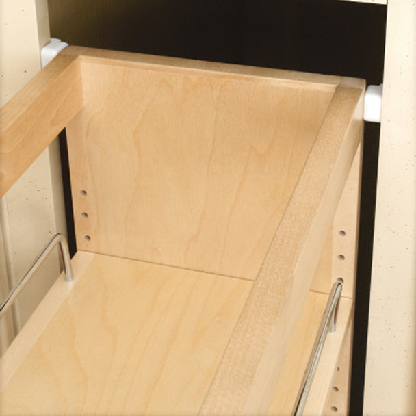 8" Utensil Bin Base Organizer, Natural Maple and Stainless