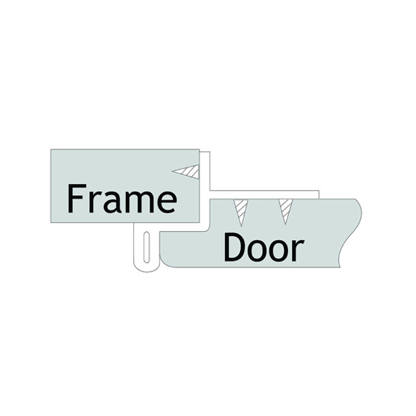 Self-closing Semi-concealed Hinge, 3/8" Offset, Partial Wrap, 1/4" Overlay, Vintage Bronze