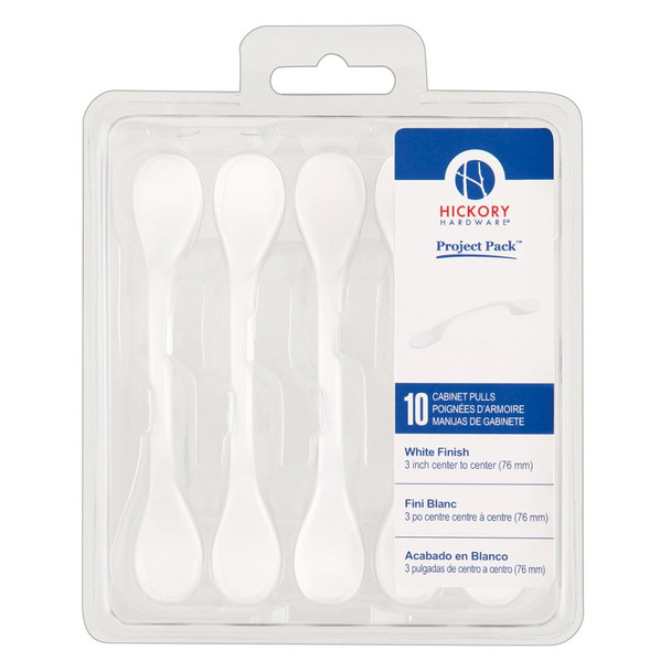 Project Pack 3\" Conquest Cabinet Pull, White 10-pack