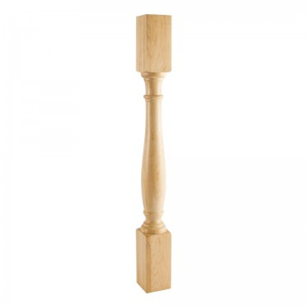 Turned Wood Post (Island Leg) 3-1/2" x 3-1/2" x 35-1/2", White Birch Turned Wood Post (Island Leg) 3-1/2" x 3-1/2" x 35-1/2", White Birch