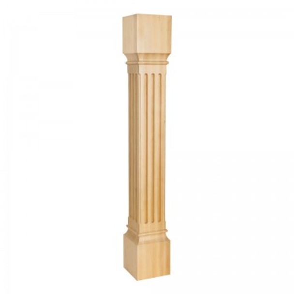 Large Fluted Post 5" x 5" x 35-1/2", Alder Large Fluted Post 5" x 5" x 35-1/2", Alder