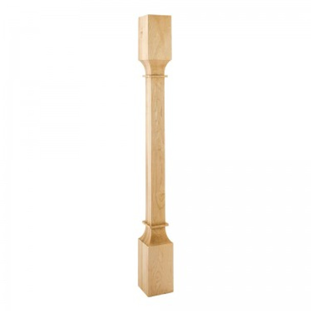 Modern Wood Post 3-1/2" Square x 35-1/2", Rubberwood Modern Wood Post 3-1/2" Square x 35-1/2", Rubberwood