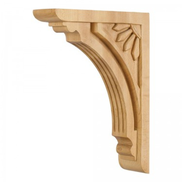 Art Deco Corbel 2" x 7-5/8" x 10", Rubberwood Art Deco Corbel 2" x 7-5/8" x 10", Rubberwood