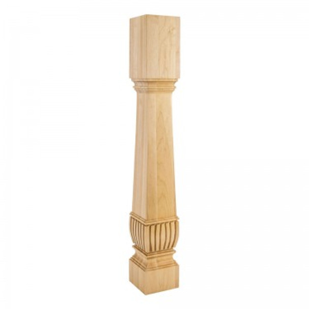 Square Arts and Craft Post (Island Leg) with Reed Detail 5" x 5" x 35-1/2", Rubberwood Square Arts and Craft Post (Island Leg) with Reed Detail 5" x 5" x 35-1/2", Rubberwood