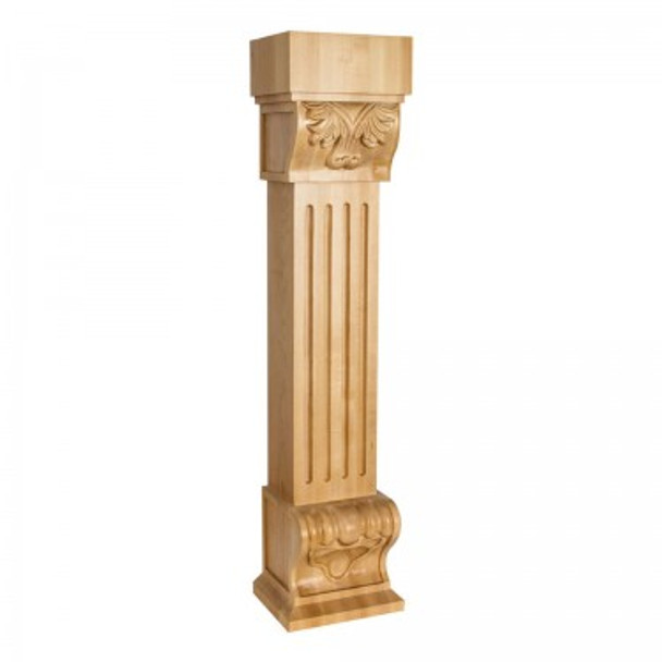 Acanthus Fluted Wood Fireplace / Mantel Corbel with Shell Detail 8" x 7" x 36", Rubberwood Acanthus Fluted Wood Fireplace / Mantel Corbel with Shell Detail 8" x 7" x 36", Rubberwood