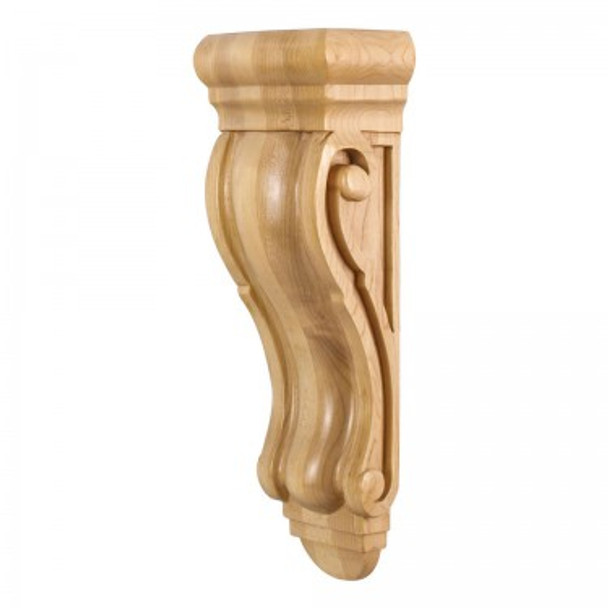Smooth Profile 5" x 3-5/16" x 14" Rounded Traditional Corbel, Species: Maple
