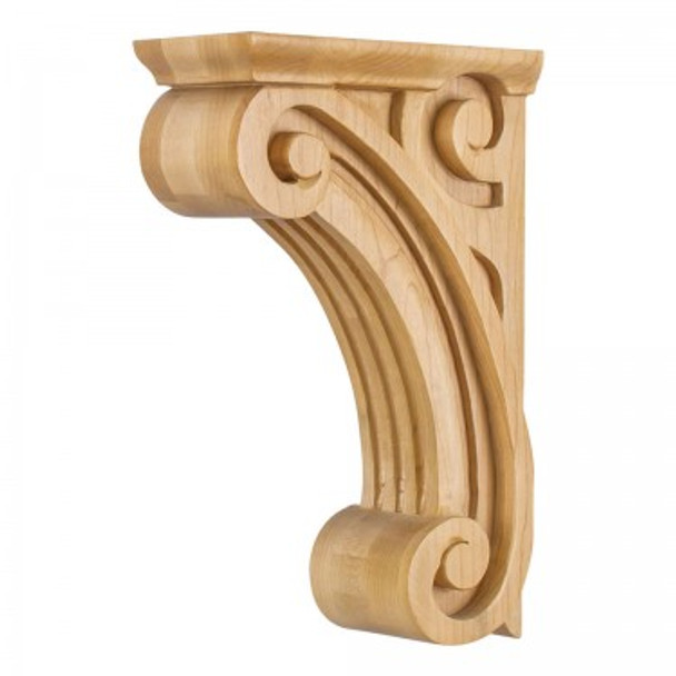 Open Space Fluted Corbel 3" x 6-1/2" x 10", Maple