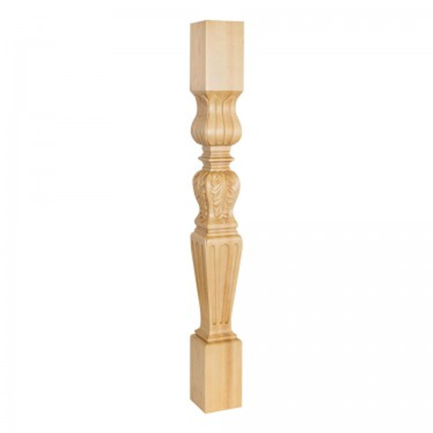 Turned Acanthus/Fluted Post (Island Leg) 3-3/4" x 3-3/4" x 35-1/2", Cherry Turned Acanthus/Fluted Post (Island Leg) 3-3/4" x 3-3/4" x 35-1/2", Cherry