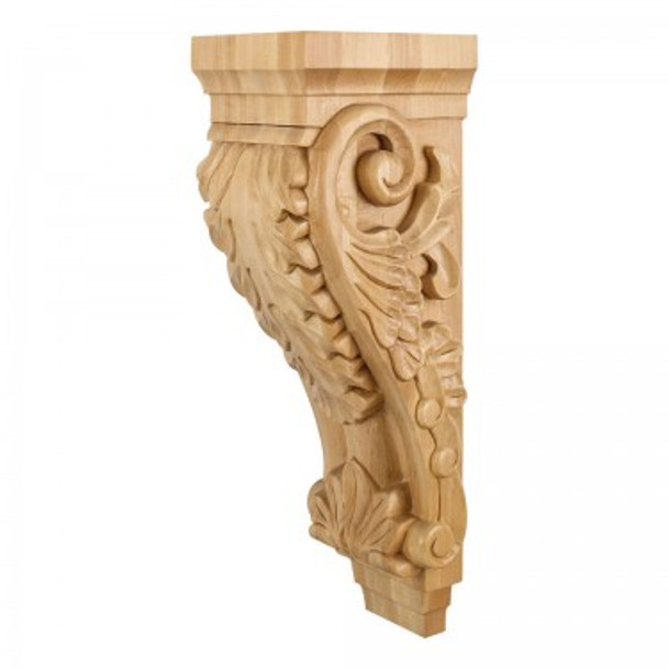 Large Acanthus Wood Corbel 6-3/4" x 7-3/4" x 22", Cherry