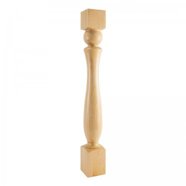 Turned Traditional Post 5" x 42", Hard Maple
