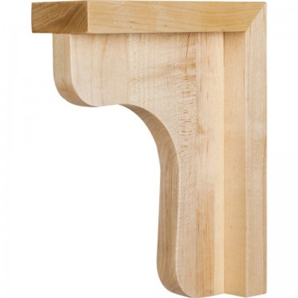 Traditional Wood Bar Bracket Corbel 2-1/2" x 6" x 8", Hard Maple