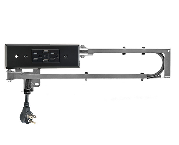 Docking Drawer Charging Outlet, 2419 Blade, Black Cover Plate