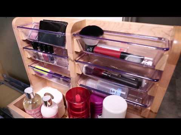 L-Shaped Vanity Organizer w/ Soft-Close Tandem Blumotion Slides For 30" Base Cabinet