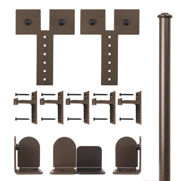 QG Rolling Door Dually Hardware Long Bracket Kit Oil Rubbed Bronze