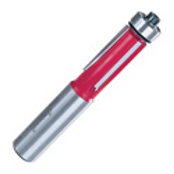 Carbide Router Bit, Flush Trim With Bottom Bearing, 1/2in Shank, 1/2in Dia, 1in Height, 3 Flutes