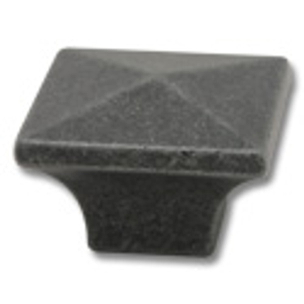 Knob 1-1/4" Sq Mission Collection Black Iron Knob 1-1/4" Sq Mission Collection Black Iron