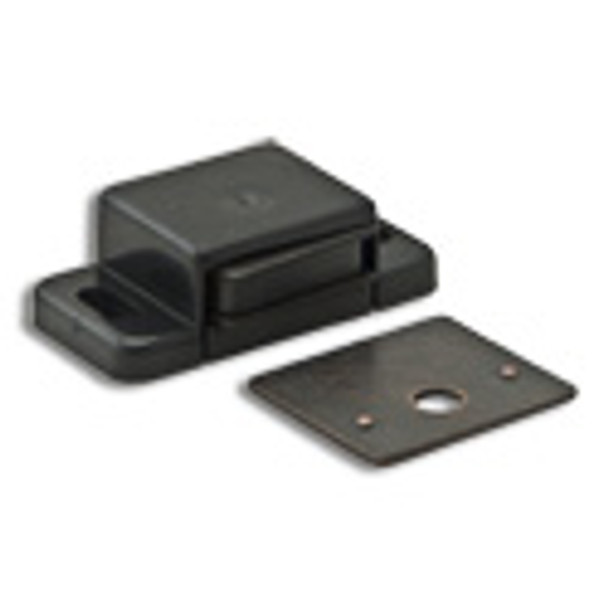 Magnetic Catch Single Black with Screws and Plates