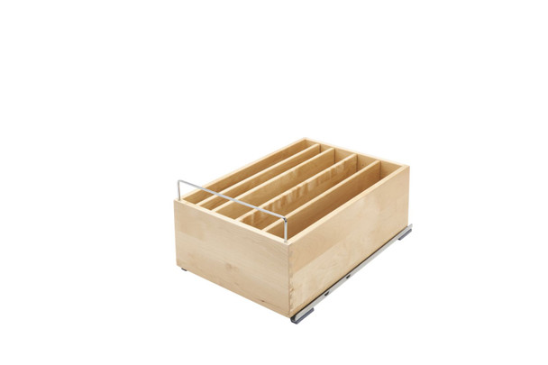 Natural Maple 22-1/4" Deep Casserole Dish Organizer w/ 3/4" Full-Extension Blum MOVENTO Soft-Close