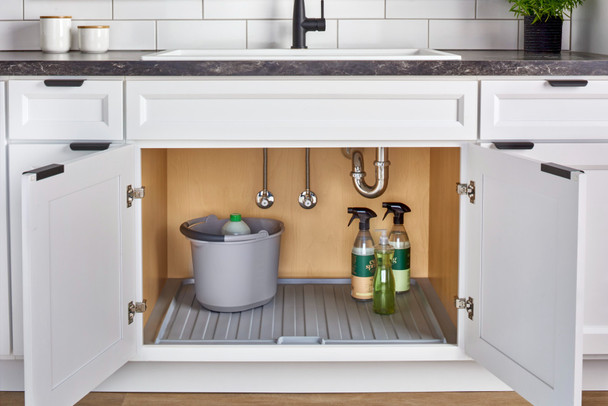 GREY FLEXIBLE DRIP TRAY - 33"-36" SINK BASE GREY FLEXIBLE DRIP TRAY - 33"-36" SINK BASE