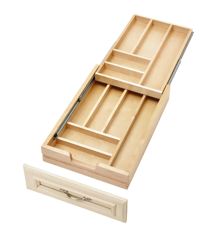 Double Tiered Cutlery Drawer for 21" Cabinet - Natural Wood/Maple