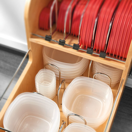 Food Storage Container Organizer w/ Soft-Close for 18 in. Base Cabinet