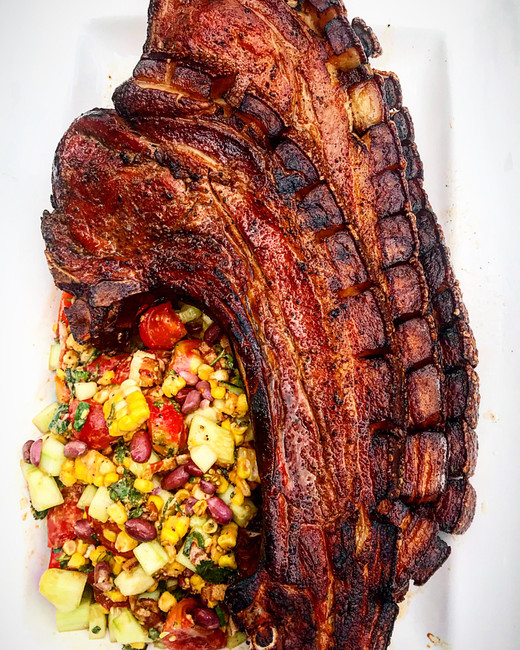 RECIPE: KAN KAN CHOPS W/ TOMATO, CORN, CUCUMBER AND BOILED PEANUT SALAD