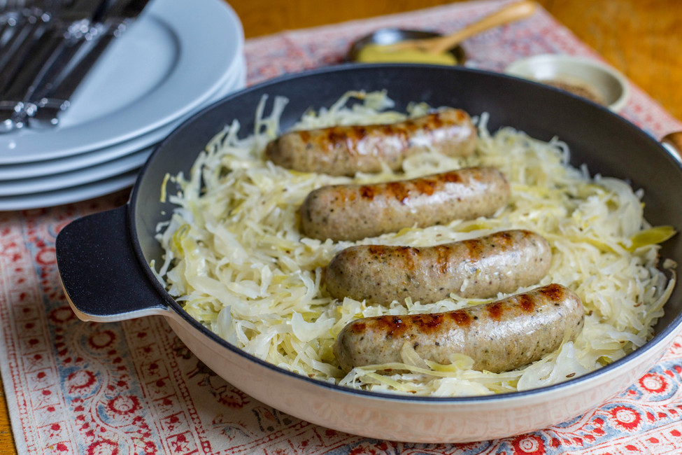 RECIPE: CHESHIRE PORK BRATWURST AND SAUERKRAUT