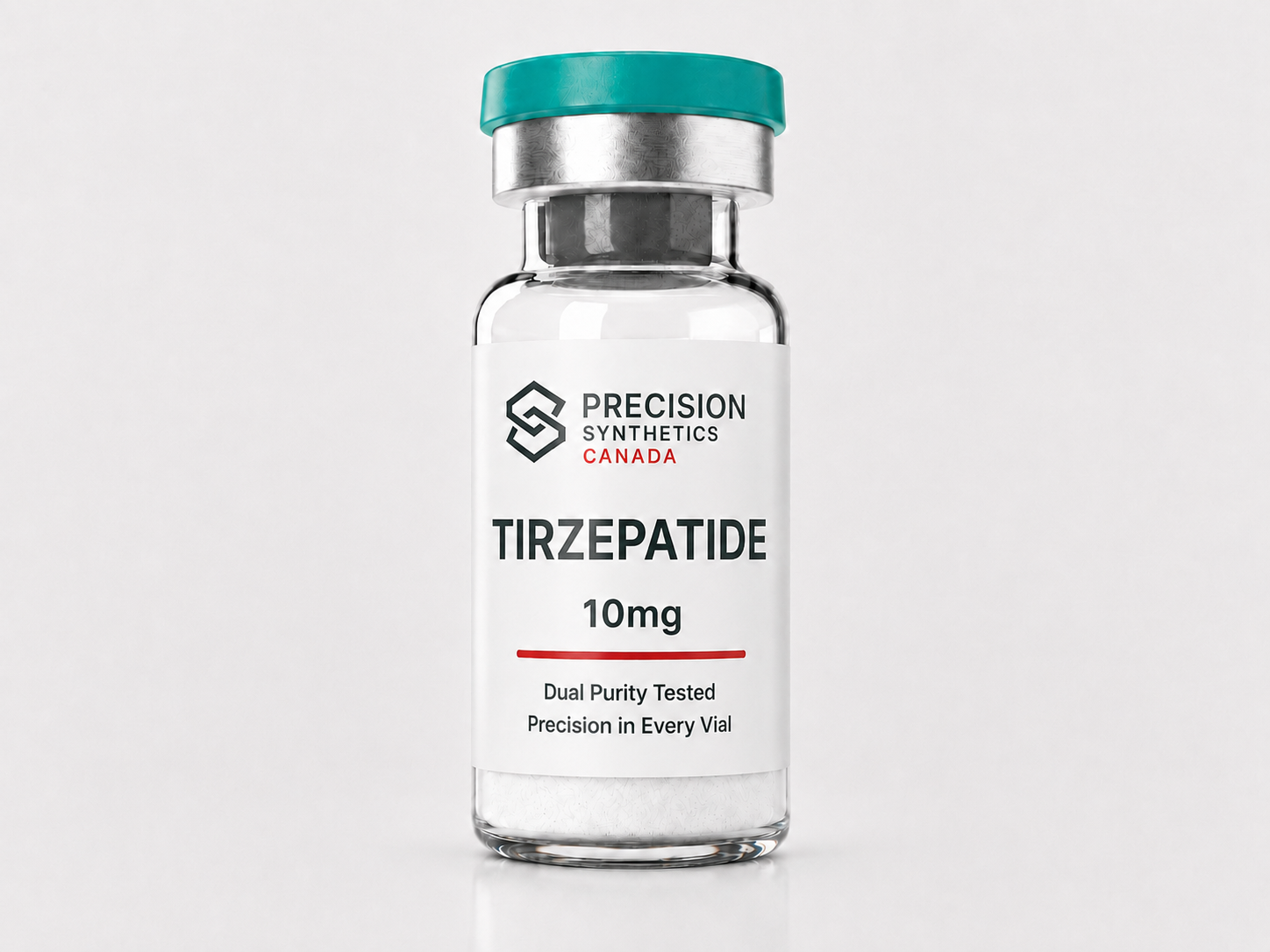Tirzepatide 10mg vial from Precision Synthetics Canada