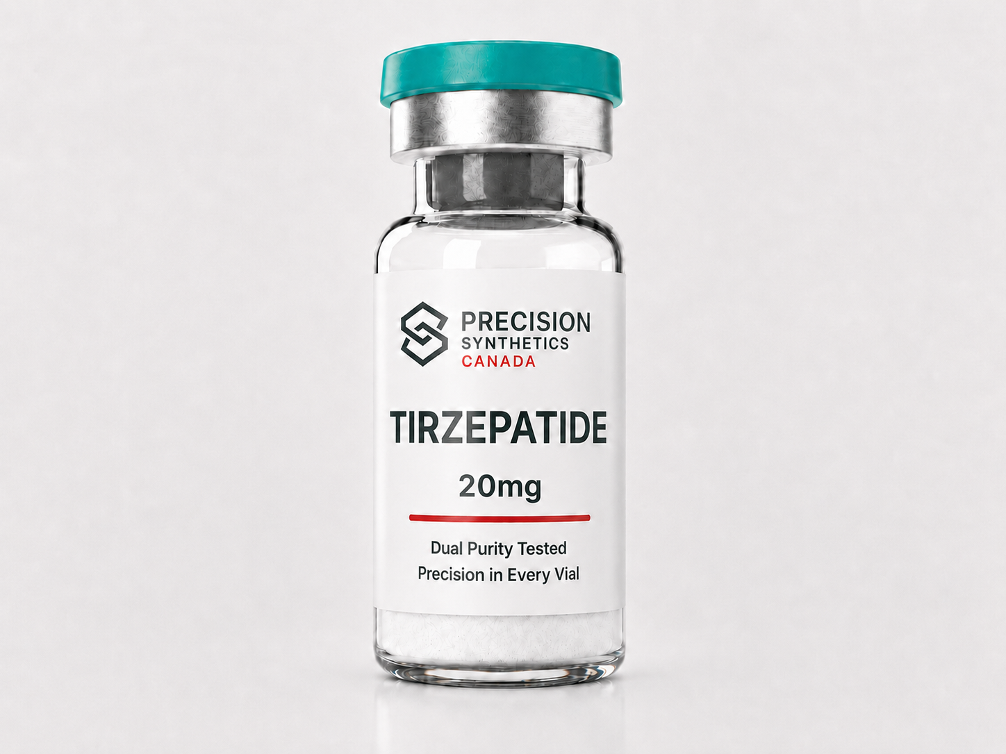 Tirzepatide 20mg vial from Precision Synthetics Canada