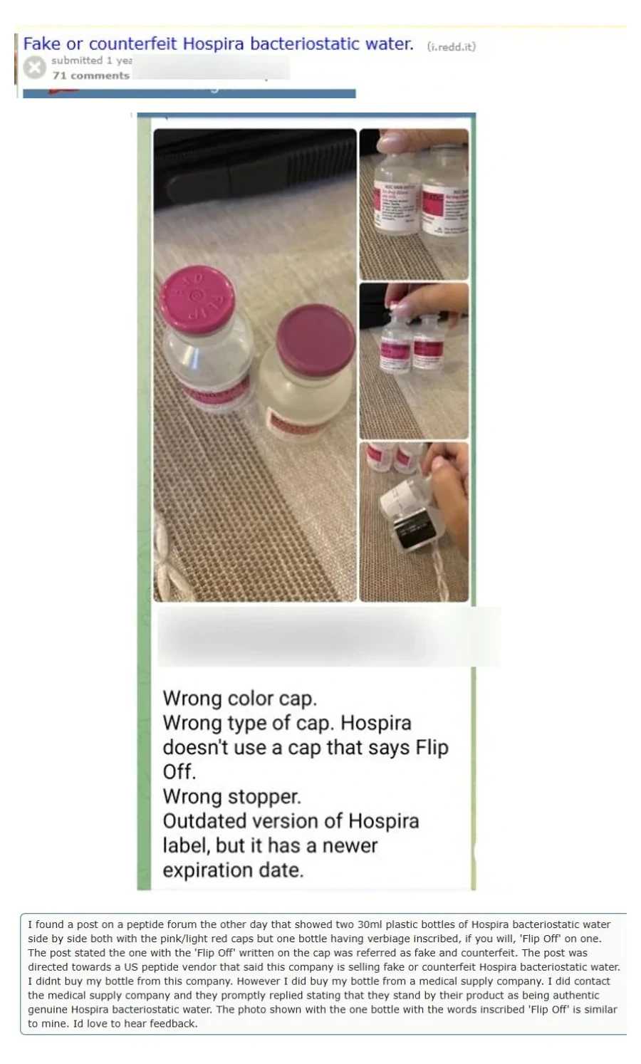 Fake Pfizer/Hospira BAC Water? What You Can Actually Verify