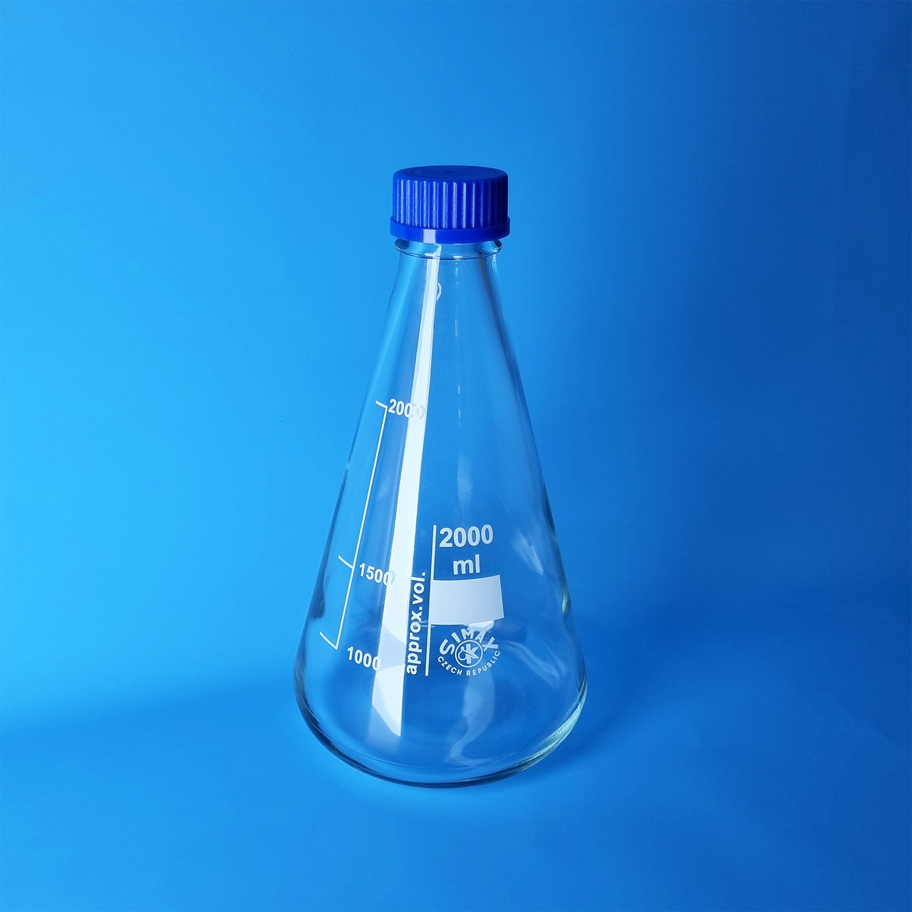 SIMAX® Heatproof Glass Conical Erlenmeyer Flask with Screw Cap Lid