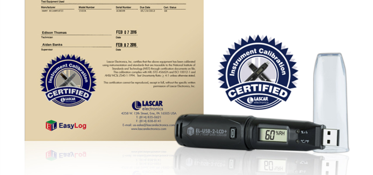 Certified Calibration Test Certificate For Temperature And Humidity Data Loggers Easylog Labdirect 7572