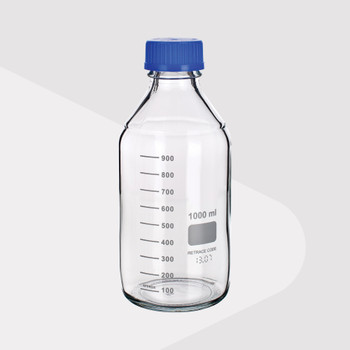 Laboratory Screw Cap Bottle, Clear Borosilicate Glass, 250ml (Pack of 2)