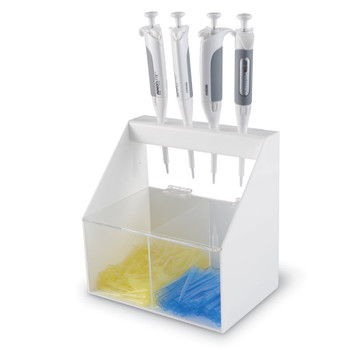 Four Position Pipette Stand Workstation, Two Tip Compartments