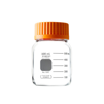 PYREX® Heatproof Glass Lab Bottle, GL80 Wide Mouth Screw Cap