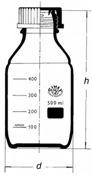 SIMAX Heatproof Amber Coated Media Bottle with Screw Cap, 250ml