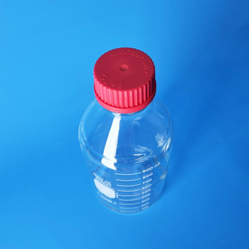 PYREX® Heatproof Glass Media Bottle, GL45 Red High Temperature Screw Cap