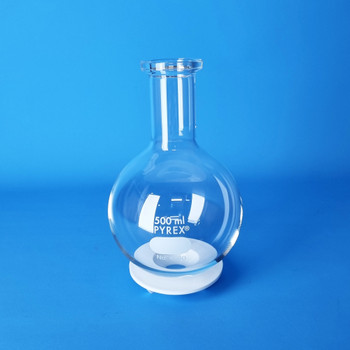 PYREX® Heatproof Glass Round Bottom Boiling Flask, Heavy Duty Rim, 500ml