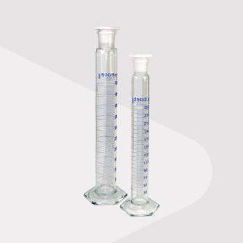 Borosilicate Glass Mixing Measuring Cylinder with Stopper, Tall Form, Class A, 250ml