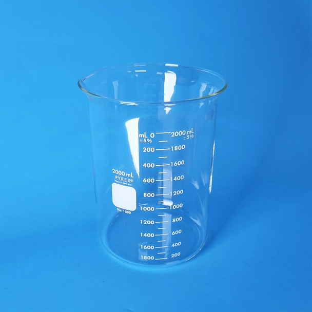 PYREX® Heatproof Glass Beaker, Double Graduated Low Form, 2000ml