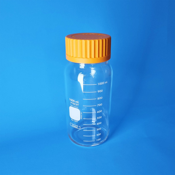 PYREX® Heatproof Glass Lab Bottle, GL80 Wide Mouth Screw Cap