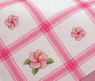 White with Pink squares Tablecloths / PF277
